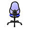 Fauteuil pivotant pour enfants Open Art Junior, sans accoudoirs, assise galbée, dossier en filet, bleu/noir