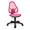 Fauteuil pivotant pour enfants Open Art Junior, sans accoudoirs, assise galbée, dossier en filet, rose/noir