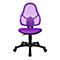 Fauteuil pivotant pour enfants Open Art Junior, sans accoudoirs, assise galbée, dossier en filet, violet/noir