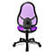 Fauteuil pivotant pour enfants Open Art Junior, sans accoudoirs, assise galbée, dossier en filet, violet/noir