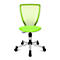 Fauteuil pivotant pour enfants Titan Junior, sans accoudoirs, assise galbée, dossier en filet, vert pomme/alu