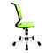 Fauteuil pivotant pour enfants Titan Junior, sans accoudoirs, assise galbée, dossier en filet, vert pomme/alu