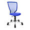 Fauteuil pivotant pour enfants Titan Junior, sans accoudoirs, siège galbé, dossier en filet, bleu/alusiv