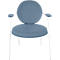 Fauteuil Saturne Meet by Paperflow - 1 place - avec accoudoirs - l. 700 x P 730 x H 880 mm - tube d'acier blanc - similicuir bleu 