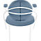 Fauteuil Saturne Meet by Paperflow - 1 place - avec accoudoirs - l. 700 x P 730 x H 880 mm - tube d'acier blanc - similicuir bleu 