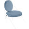 Fauteuil Saturne Meet by Paperflow - 1 place - avec accoudoirs - l. 700 x P 730 x H 880 mm - tube d'acier blanc - similicuir bleu