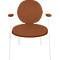 Fauteuil Saturne Meet by Paperflow - 1 place - avec accoudoirs - l. 700 x P 730 x H 880 mm - tube d'acier blanc - similicuir rouille