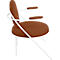 Fauteuil Saturne Meet by Paperflow - 1 place - avec accoudoirs - l. 700 x P 730 x H 880 mm - tube d'acier blanc - similicuir rouille