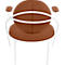 Fauteuil Saturne Meet by Paperflow - 1 place - avec accoudoirs - l. 700 x P 730 x H 880 mm - tube d'acier blanc - similicuir rouille