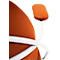 Fauteuil Saturne Meet by Paperflow - 1 place - avec accoudoirs - l. 700 x P 730 x H 880 mm - tube d'acier blanc - velours rouille