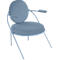 Fauteuil Saturne Meet by Paperflow - 1 place - avec accoudoirs - l. 700 x P 730 x H 880 mm - tube d'acier bleu- similicuir bleu