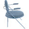 Fauteuil Saturne Meet by Paperflow - 1 place - avec accoudoirs - l. 700 x P 730 x H 880 mm - tube d'acier bleu- similicuir bleu