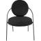 Fauteuil Saturne Meet by Paperflow - 1 place - avec accoudoirs - l. 700 x P 730 x H 880 mm - tube d'acier noir - similicuir noir