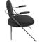 Fauteuil Saturne Meet by Paperflow - 1 place - avec accoudoirs - l. 700 x P 730 x H 880 mm - tube d'acier noir - similicuir noir