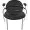 Fauteuil Saturne Meet by Paperflow - 1 place - avec accoudoirs - l. 700 x P 730 x H 880 mm - tube d'acier noir - similicuir noir