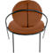 Fauteuil Saturne Meet by Paperflow - 1 place - avec accoudoirs - l. 700 x P 730 x H 880 mm - tube d'acier noir - similicuir rouille