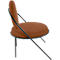Fauteuil Saturne Meet by Paperflow - 1 place - avec accoudoirs - l. 700 x P 730 x H 880 mm - tube d'acier noir - similicuir rouille