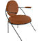 Fauteuil Saturne Meet by Paperflow - 1 place - avec accoudoirs - l. 700 x P 730 x H 880 mm - tube d'acier noir - similicuir rouille