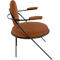 Fauteuil Saturne Meet by Paperflow - 1 place - avec accoudoirs - l. 700 x P 730 x H 880 mm - tube d'acier noir - similicuir rouille