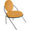 Fauteuil Saturne Meet by Paperflow - 1 place - avec accoudoirs - l. 700 x P 730 x H 880 mm - tube d'acier noir - similicuir safran