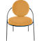 Fauteuil Saturne Meet by Paperflow - 1 place - avec accoudoirs - l. 700 x P 730 x H 880 mm - tube d'acier noir - similicuir safran