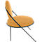 Fauteuil Saturne Meet by Paperflow - 1 place - avec accoudoirs - l. 700 x P 730 x H 880 mm - tube d'acier noir - similicuir safran