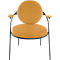 Fauteuil Saturne Meet by Paperflow - 1 place - avec accoudoirs - l. 700 x P 730 x H 880 mm - tube d'acier noir - similicuir safran