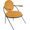 Fauteuil Saturne Meet by Paperflow - 1 place - avec accoudoirs - l. 700 x P 730 x H 880 mm - tube d'acier noir - similicuir safran