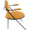 Fauteuil Saturne Meet by Paperflow - 1 place - avec accoudoirs - l. 700 x P 730 x H 880 mm - tube d'acier noir - similicuir safran