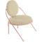 Fauteuil Saturne Meet by Paperflow - 1 place - avec accoudoirs - l. 700 x P 730 x H 880 mm - tube d'acier rose - similicuir ivoire