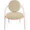 Fauteuil Saturne Meet by Paperflow - 1 place - avec accoudoirs - l. 700 x P 730 x H 880 mm - tube d'acier rose - similicuir ivoire