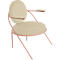 Fauteuil Saturne Meet by Paperflow - 1 place - avec accoudoirs - l. 700 x P 730 x H 880 mm - tube d'acier rose - similicuir ivoire