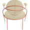 Fauteuil Saturne Meet by Paperflow - 1 place - avec accoudoirs - l. 700 x P 730 x H 880 mm - tube d'acier rose - similicuir ivoire