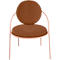 Fauteuil Saturne Meet by Paperflow - 1 place - avec accoudoirs - l. 700 x P 730 x H 880 mm - tube d'acier rose - similicuir rouille