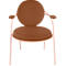 Fauteuil Saturne Meet by Paperflow - 1 place - avec accoudoirs - l. 700 x P 730 x H 880 mm - tube d'acier rose - similicuir rouille