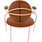 Fauteuil Saturne Meet by Paperflow - 1 place - avec accoudoirs - l. 700 x P 730 x H 880 mm - tube d'acier rose - similicuir rouille