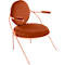 Fauteuil Saturne Meet by Paperflow - 1 place - avec accoudoirs - l. 700 x P 730 x H 880 mm - tube d'acier rose - velours rouille