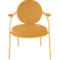 Fauteuil Saturne Meet by Paperflow - 1 place - avec accoudoirs - l. 700 x P 730 x H 880 mm - tube d'acier safran - similicuir safran