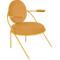Fauteuil Saturne Meet by Paperflow - 1 place - avec accoudoirs - l. 700 x P 730 x H 880 mm - tube d'acier safran - similicuir safran