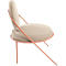 Fauteuil Saturne Meet by Paperflow - 1 zits - B 700 x D 730 x H 880 mm - stalen buis roze - fluweel ivoor