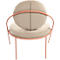 Fauteuil Saturne Meet by Paperflow - 1 zits - B 700 x D 730 x H 880 mm - stalen buis roze - fluweel ivoor