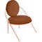 Fauteuil Saturne Meet by Paperflow - 1 zits - B 700 x D 730 x H 880 mm - stalen buis roze - kunstleer roest