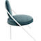 Fauteuil Saturne Meet by Paperflow - 1 zits - B 700 x D 730 x H 880 mm - stalen buis wit - fluweel blauw