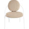 Fauteuil Saturne Meet by Paperflow - 1 zits - B 700 x D 730 x H 880 mm - stalen buis wit - fluweel ivoor