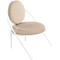 Fauteuil Saturne Meet by Paperflow - 1 zits - B 700 x D 730 x H 880 mm - stalen buis wit - fluweel ivoor