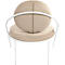 Fauteuil Saturne Meet by Paperflow - 1 zits - B 700 x D 730 x H 880 mm - stalen buis wit - fluweel ivoor