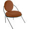 Fauteuil Saturne Meet by Paperflow - 1 zits - B 700 x D 730 x H 880 mm - stalen buis zwart - kunstleer roest