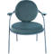 Fauteuil Saturne Meet by Paperflow - 1 zits - met armleuningen - B 700 x D 730 x H 880 mm - stalen buis blauw- fluweel blauw