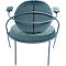 Fauteuil Saturne Meet by Paperflow - 1 zits - met armleuningen - B 700 x D 730 x H 880 mm - stalen buis blauw- fluweel blauw