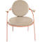 Fauteuil Saturne Meet by Paperflow - 1 zits - met armleuningen - B 700 x D 730 x H 880 mm - stalen buis roze - fluweel ivoor